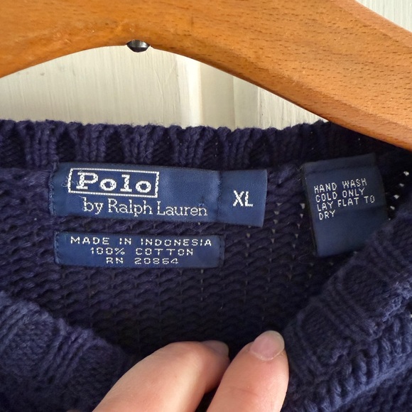 Ralph Lauren Navy Sweater with American Flag - Picture 2 of 5